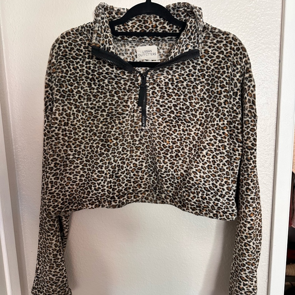 Urban Outfitters Cheetah Print Fleece Jacket